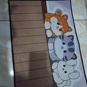 Muzy Keset Kaki Anti Bau Menyerap Air Keset Kamar Mandi Serbaguna Crystal Velvet Bahan Beludru Motif Lucu HBC345