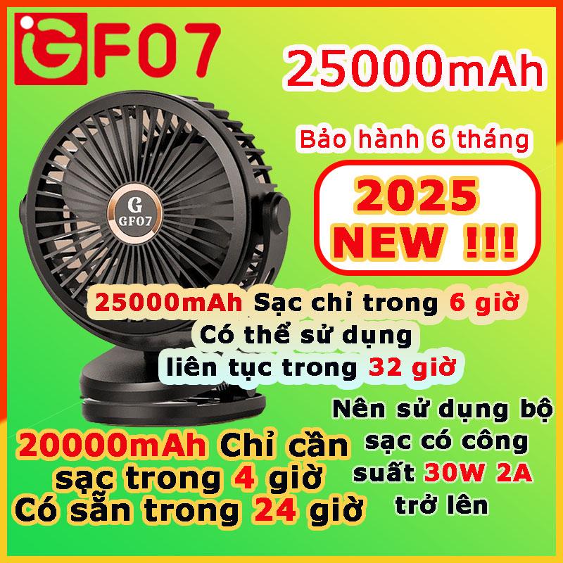 Quạt Mini GF07 25000mAh Chạy liên tục 12-32 Tiếng Quạt tích điện Mini cầm tay Bảo hành 6 tháng USB fan Chỉ cần sạc trong 4 giờ
