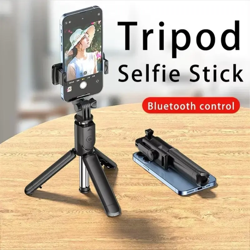 360 Rotate Selfie Stick With Bluetooth Remote Shutter 3 in 1 Monopod LED Light Extendable Tripod With Control