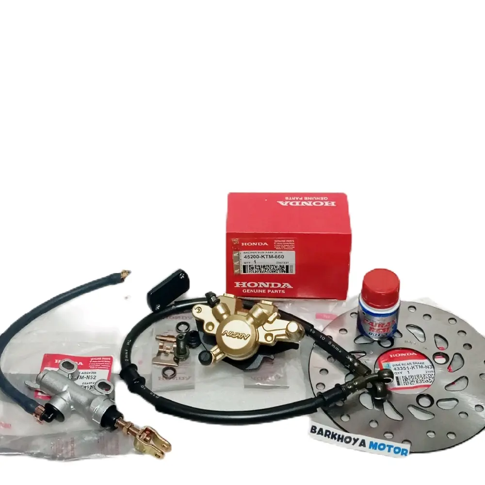 Paket 5 Item Kaliper Rem Belakang Set Cakram Supra X 125 Old Supra X 125 New Fi Blade New Fi Supra X 125 Hlem In Cs One PNP SONIC 150 KTM Set Master Rem Assy + Selang Rem