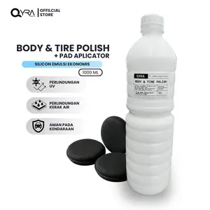 PAKET PENGKILAP Eco + SPON 1000ML | Pengkilap Body & Semir Ban Ekonomis Termurah, Silicon Emulsi Kental 1 Liter