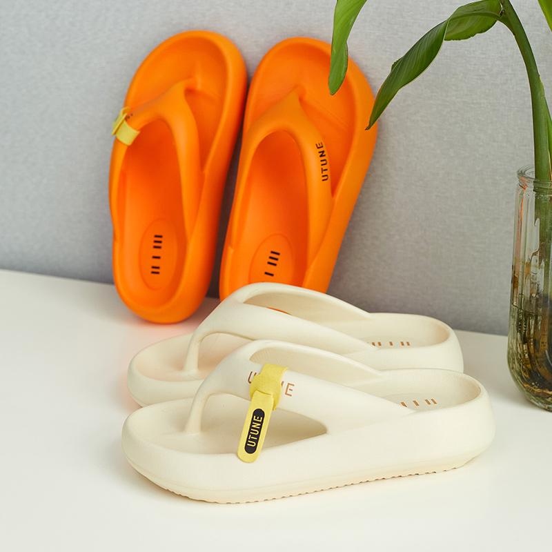 Dép Xỏ Ngón, Thời Trang UTUNE, Bền, Không Thấm Nước, Chống Trượt, Dép Lê, Dành Cho Nam Và Nữ, Unisex, Dép, Màu Kem, Đen, Cam dép đi biển dep bit sandal cột dây