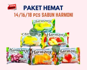 PROMO 14/16/18 Pcs HARMONY SABUN 70gr - SABUN BATANG SABUN MANDI Bar Soap Aroma Buah Lemon Orange
