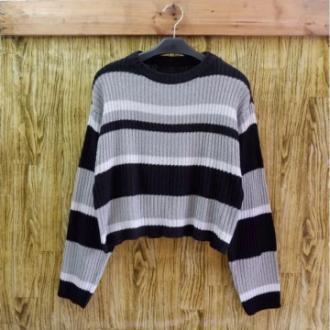 Sweater Rajut Azalea dengan Stripe Lengan Panjang untuk Wanita - Knitwear Wanita Crop Top - Atasan Wanita Casual Garis Salur - Baju Cewek Stripe Motif Cardigan Dewasa Sweater Rajut Azalea dengan Stripe Lengan Panjang untuk Wanita - Knitwear Wanita Crop Top - Atasan Wanita Casual Garis Salur - Baju Cewek Stripe Motif Cardigan Dewasa