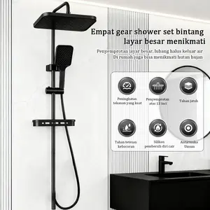 Shower Set Paket Lengkap Shower Kotak/Stainless Shower dan Kamar Mandi Rain Shower + Keran Cabang