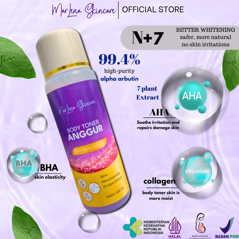 BODY TONER ANGGUR ARBUTIN BPOM TONER MARLENA 1