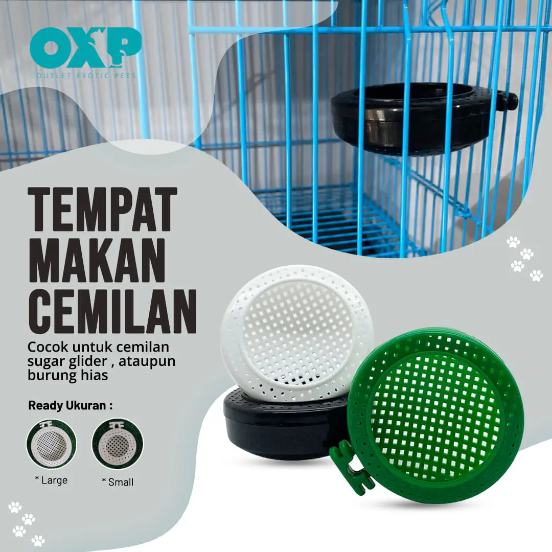 TEMPAT MAKAN CEMILAN LARGE DAN SMALL / SNACK / ULAT / JANGKRIK - SUGAR GLIDER