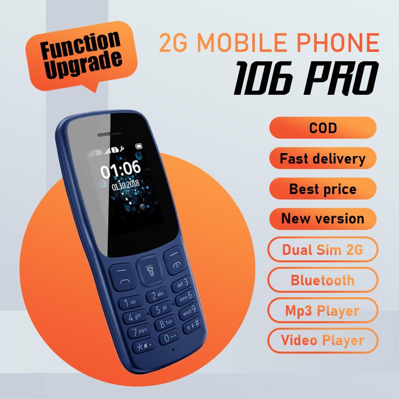 โทรศัพท์ 2G, TWC 106Pro, การออกแบบคลาสสิก, ซิมคู่, หน้าจอแสดงผล 1.77 นิ้ว, แบตเตอรี่ยาว 800mAh, บลูท