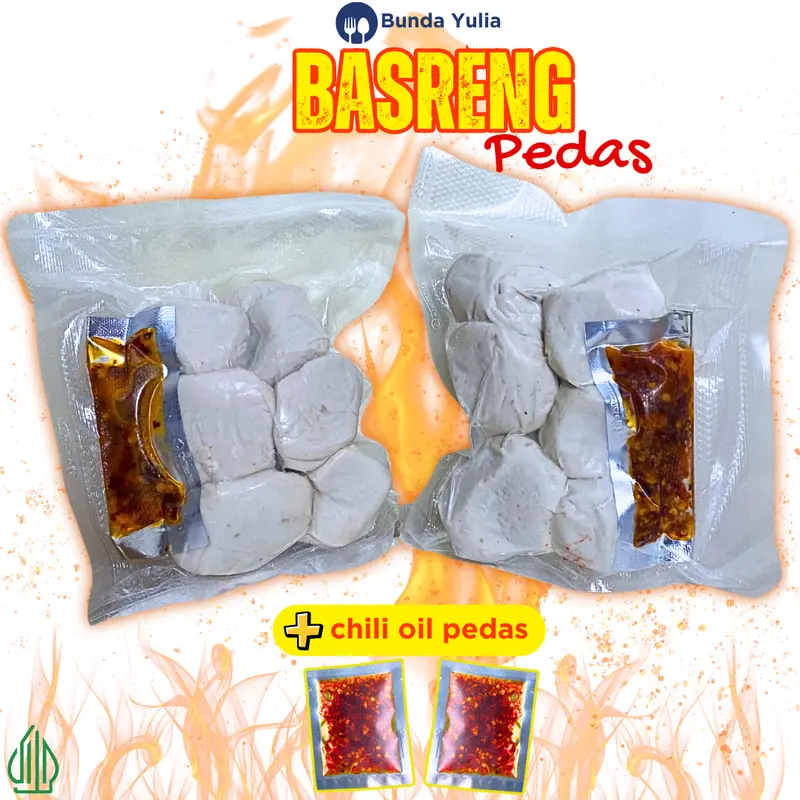 Basreng mentah chili oil viral isi 6 Butir gratis bumbu Bakso Goreng Basreng Viral Lezat Pedas mantap 6