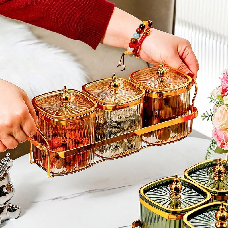 [MS] Toples Permen Toples Kue Toples Bumbu Toples Serbaguna dengan Tatakan Gold Besi 2