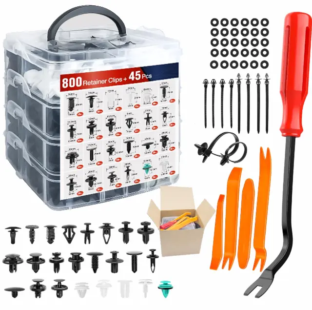 Retainer Klips 800 + 45pcs Kancing Klip Mobil Baut Rivet Trim Retainer Clip 845PCS Klip Bumper Fender 0