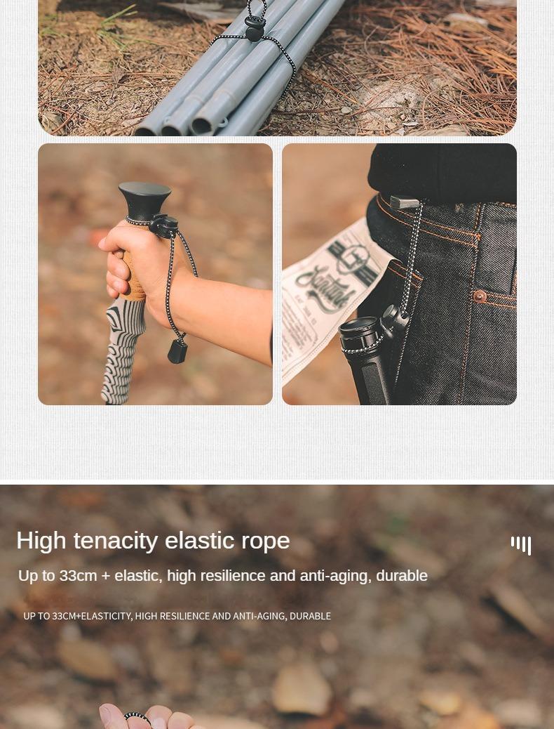 Product Introduction of ISE MOUNT 2 pieces Trekking pole rope with buckles,multifunctional elastic strap,Backpack external buckle 5