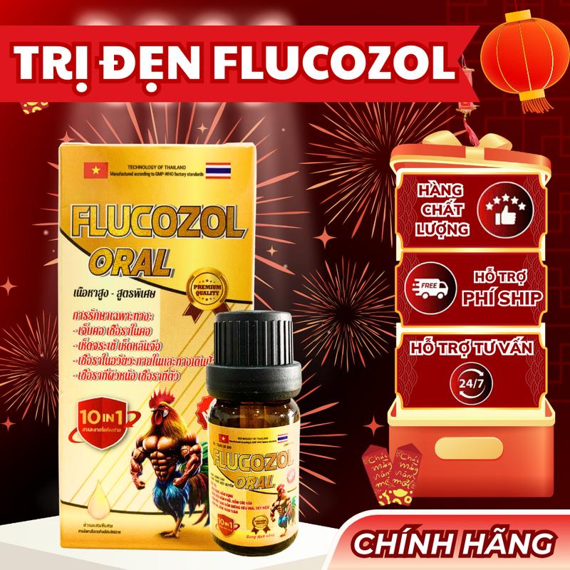  Trị đẹn nấm họng gà đá Flucozol 10ml - Hỗ trợ các loại nấm họng nấm diều nấm da trên gà đá 
