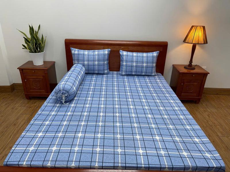 Ga Thun Lạnh Hàn Quốc 4 Món, Ga Giường Bo Thun vải in 3D,Ga bọc vỏ gối 40x60cm. 6