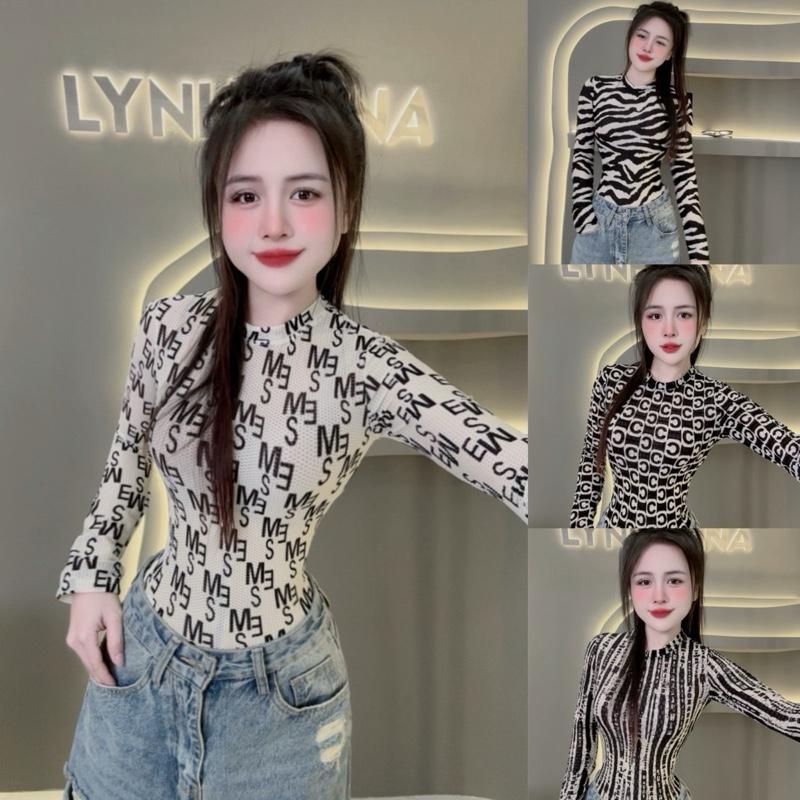 Áo Hotgirl basic cổ tròn tay dài  nhà Lynh Zena_ A812