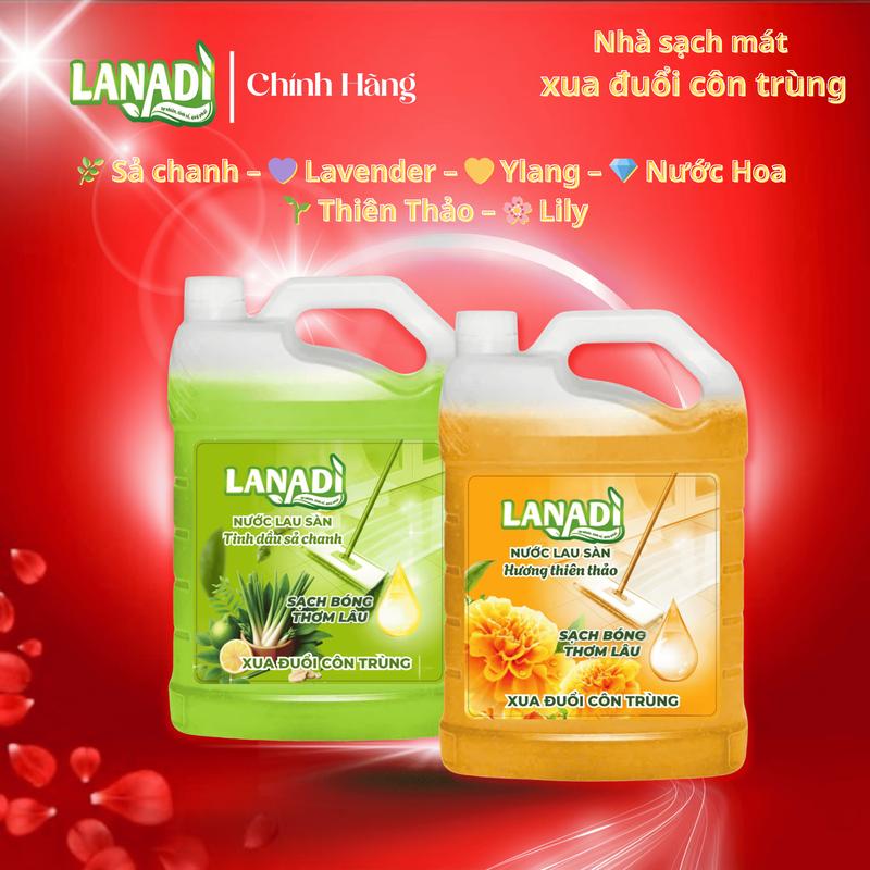 Nước Lau Sàn LANADI Đuổi Muỗi Xua Côn Trùng can 3,8 lít làm sạch nhanh thơm lâu khử khuẩn an toàn cho trẻ em và thú cưng