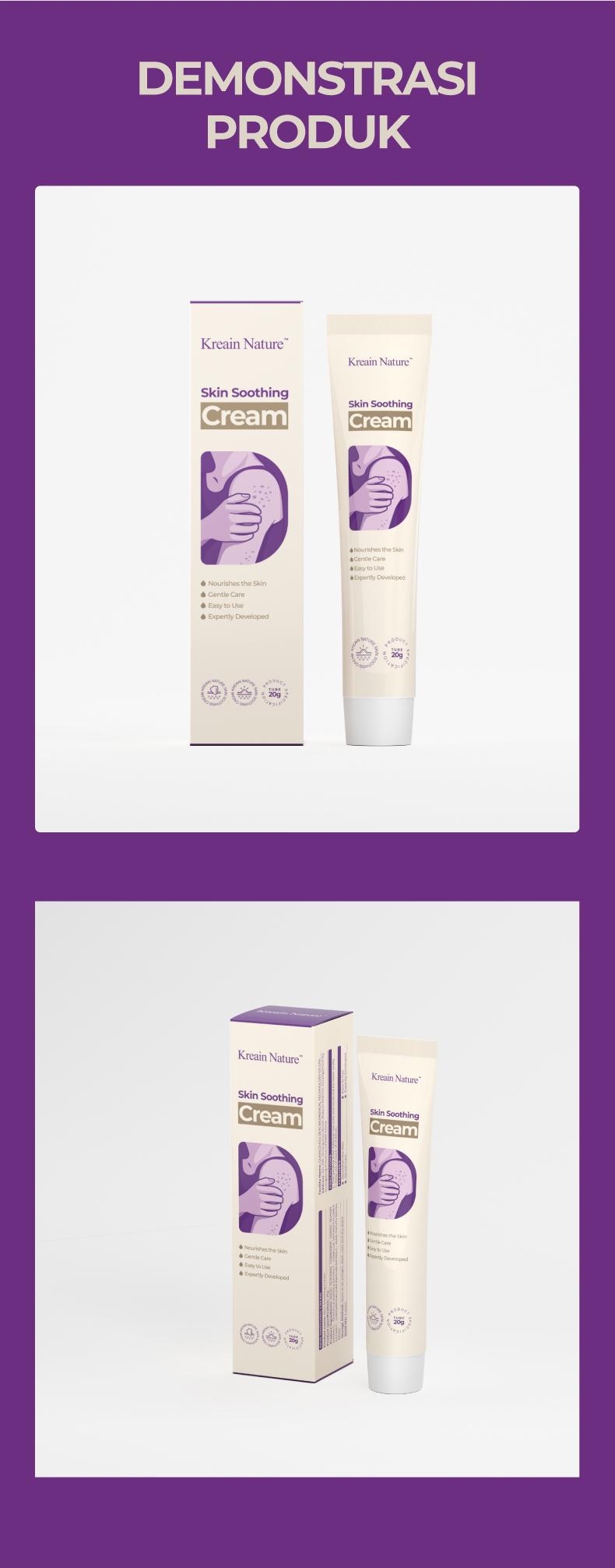 Kreain nature Skin Soothing Cream Meringankan eksim , kulit gatal, melembabkan dan melembabkan kulit