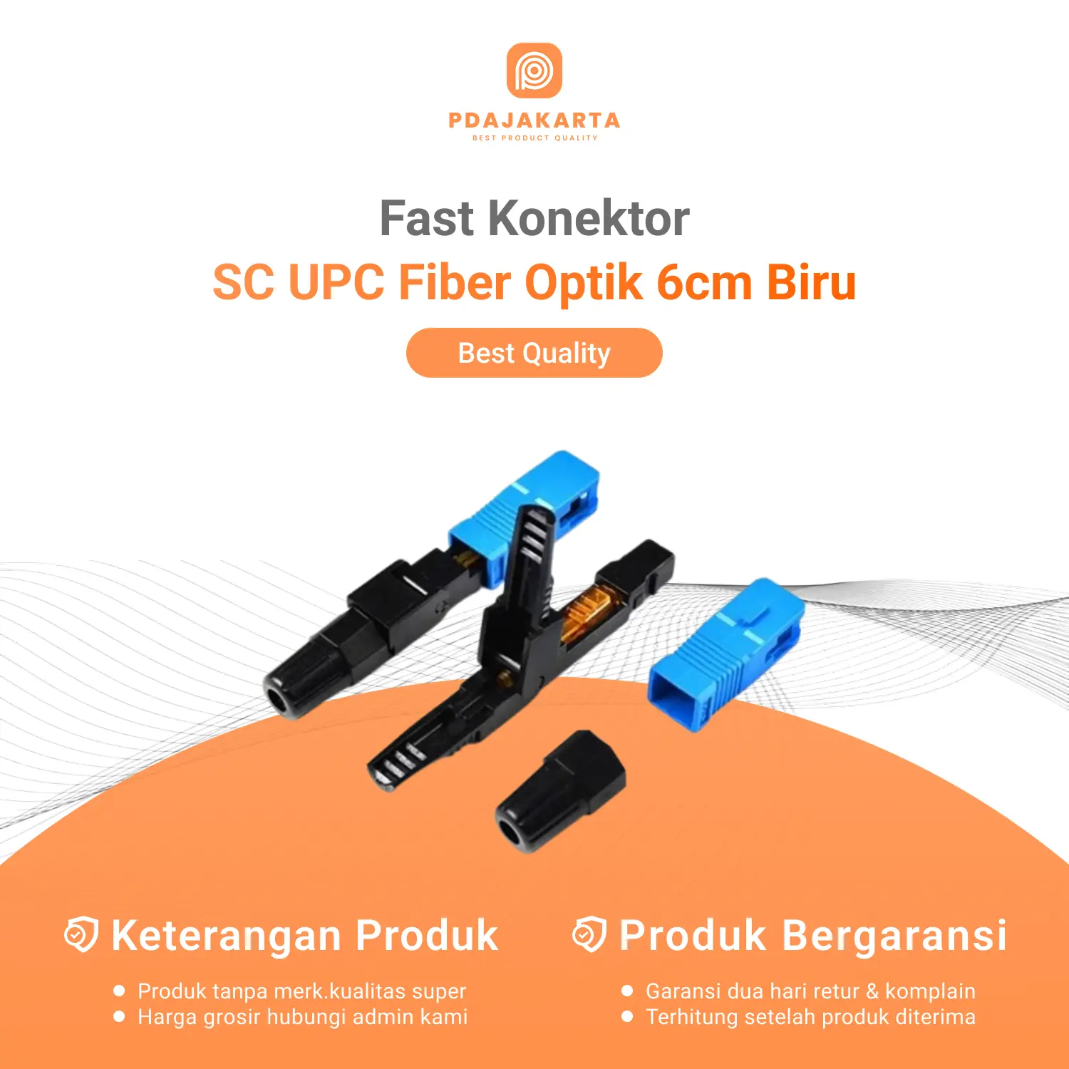 Fast Connector SC UPC Fiber Optic 6cm | Fast Konektor SC UPC Fiber Optik Biru 10pcs