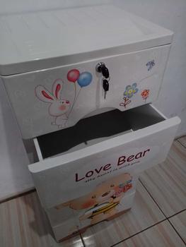 Product Review of Lemari Plastik Susun Bear 4 Dan 5 Tingkat Tempat Penyimpanan Laci Multifungsi Lemari Pakaian Anak Ada Kunci Storage Box from M**n 1