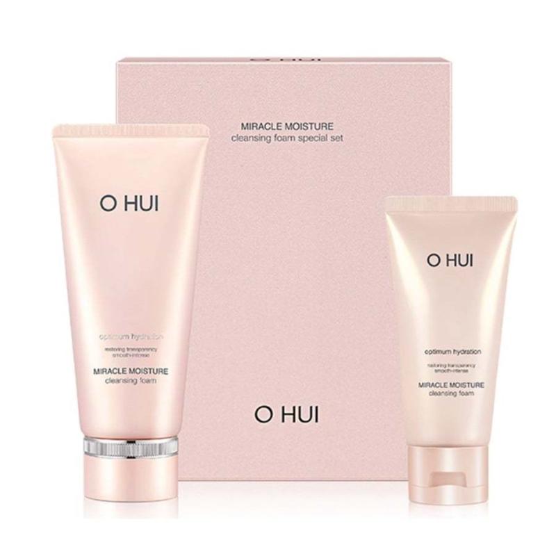 Set sữa rửa mặt dưỡng ẩm Ohui hồng Miracle Moisture Cleansing Foam