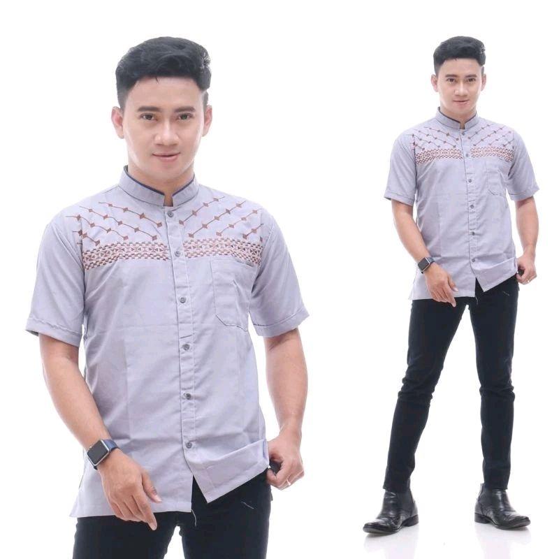 Baju Koko Lengan Pendek Pria Bordir Motif Jasuke terbaru Katun 6