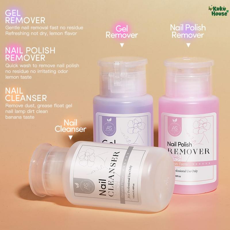 AS New nail art push bottle cleaning water nail polish remover without hurting nails cleaning liquid dedicated 5