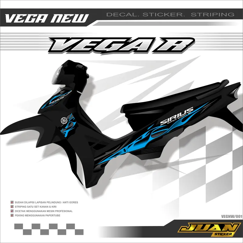STRIPING VEGA R NEW STIKER STICKER MOTOR YAMAHA VEGA R DESAIN SIRIUS SIMPEL Motorcycle Racing 2