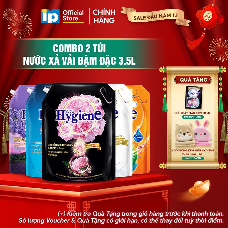 Combo 2 Nước Xả Vải Đậm Đặc Hygiene 3.5L