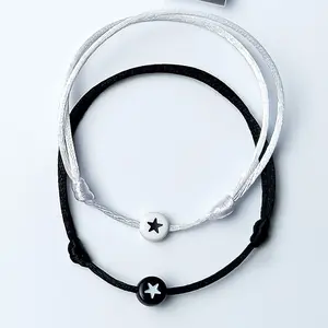 bracelets couple gelang couple bintang hitam putih gelang pasangan pacar  , sahabat ,dan keluarga