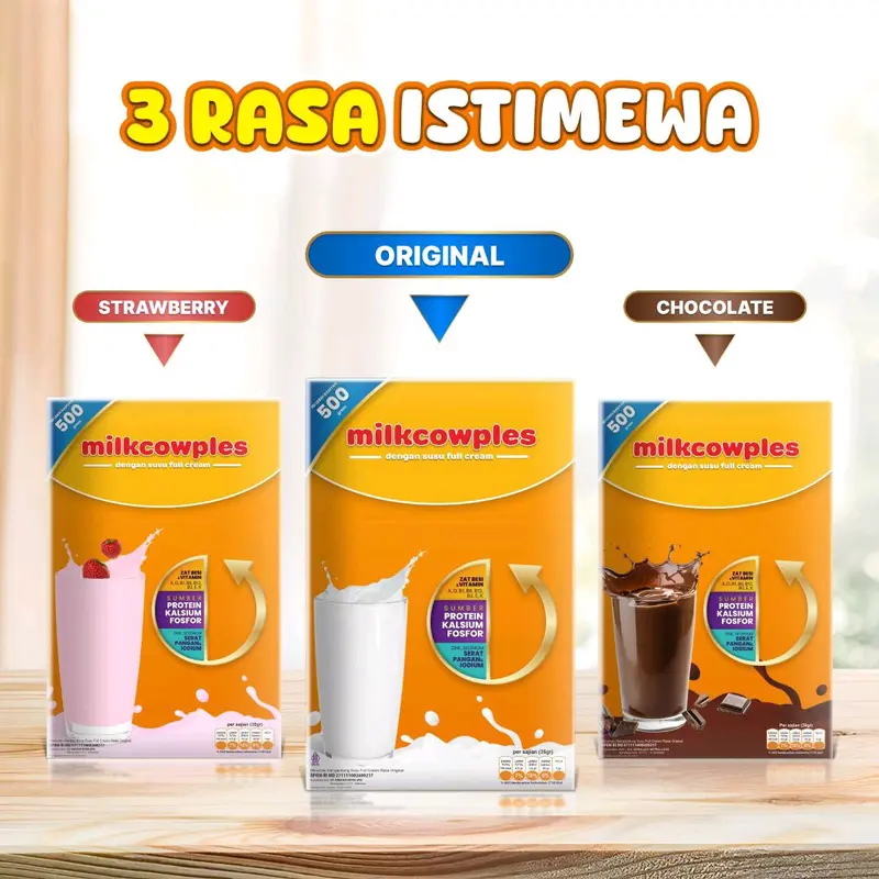 (3 pcs) Milkcowplus Milkcowples Susu Sapi Bubuk Fullcream 500 gram Dairy Powder tinggi protein Anak Hingga Dewasa 3