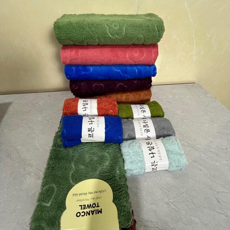  Combo 15 khăn gồm 5 khăn tắm kích thước 1mx50cm 5 khăn mặt kích thước 30x50 5 khăn đa năng kích thước 30x30 mềm mại khổng xổ lông phai màu thấm hút 