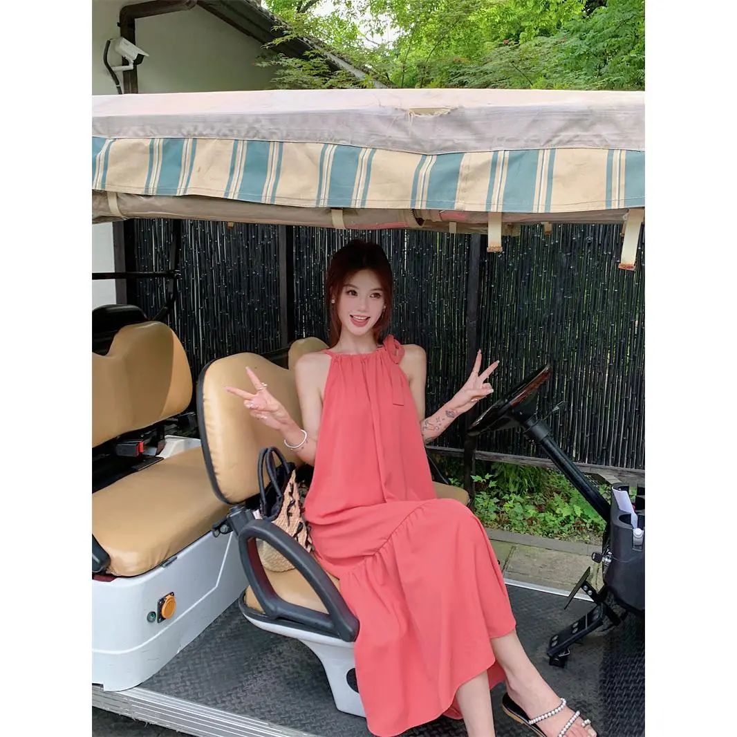 Sweet, cute, casual, exquisite new pink dress
