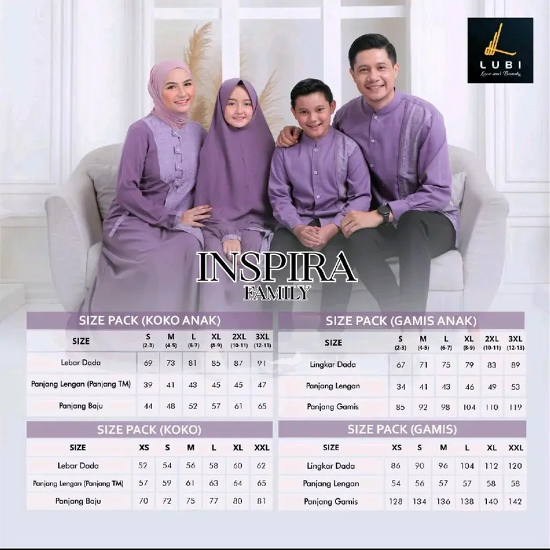 SARIMBIT TERBARU 2024 EKSPRESI INSPIRA LUBI FAMILY BLACK MAUVE BAHAN KATUN BINOVA ORI 5