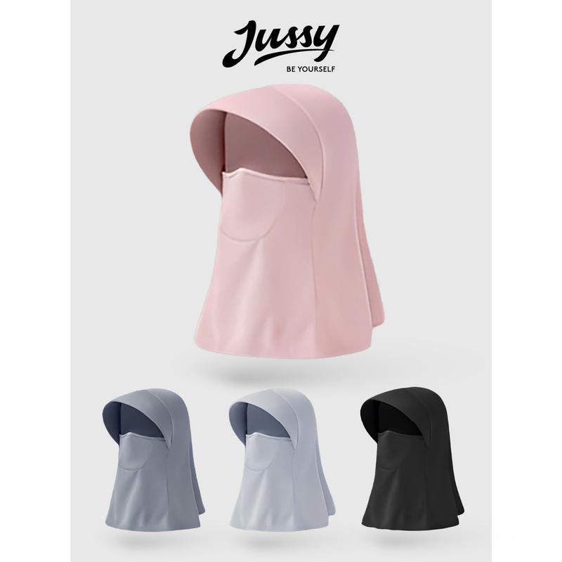  Mũ Trùm Đầu Lụa Băng Chống Tia UV Kèm Khẩu Trang Che Full Đầu Mặt Cổ JN19 Jussy Official Mũ Chống Nắng Hàn Quốc UPF>50+ 