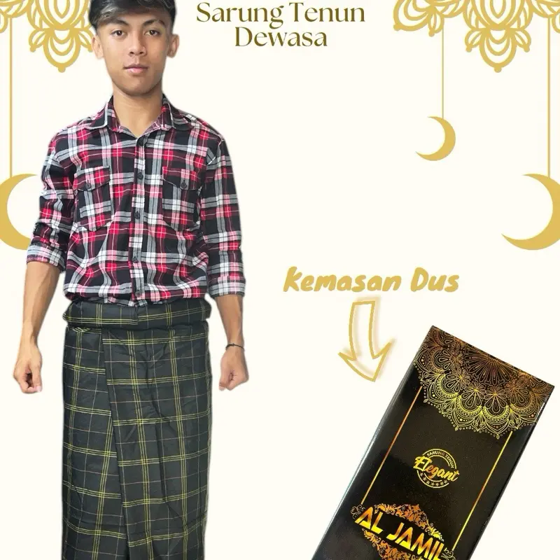 SARUNG tenun pria kemasan Dus Dewasa lembut motif donggala laki laki Muslim sarung lebaran 5