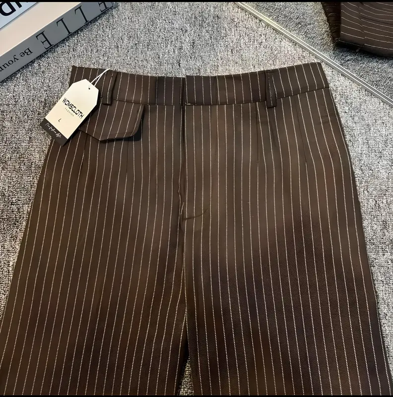 [FREE BELT] ORO PANTS ‎Stripe Loose Pants Celana Panjang Wanita Dewasa Casual Korean Style 2