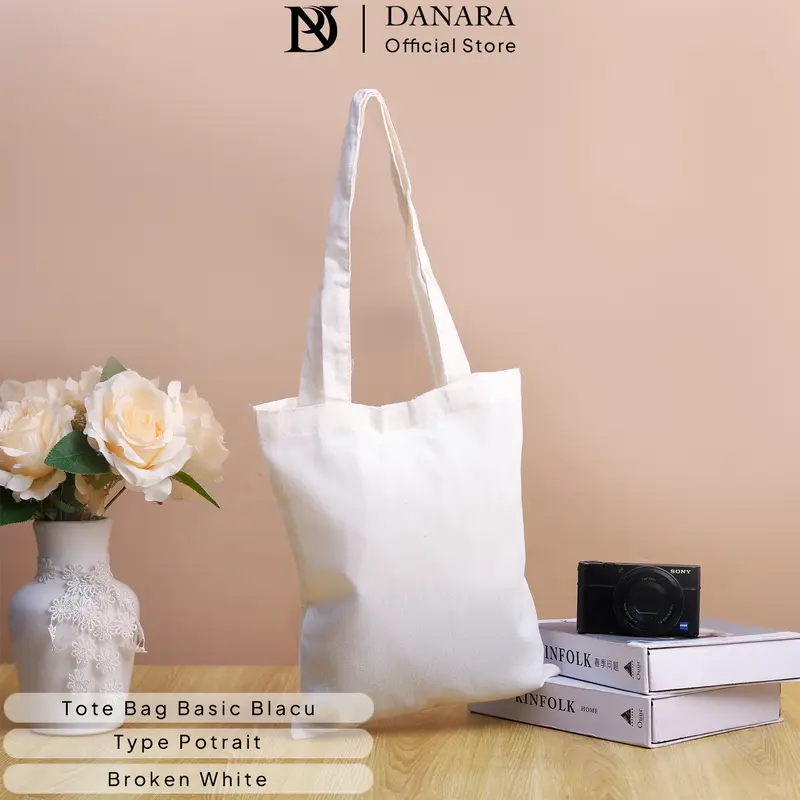 DANARA Tote Bag Basic Blacu Polos Type Potrait 25X30 - Broken White 1