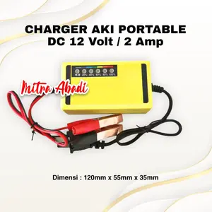 Charger Aki Portable DC 12V 2A / 2 Ampere
