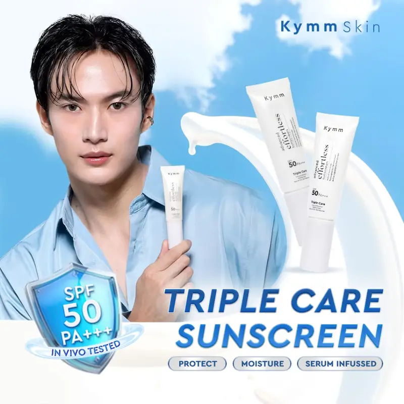 KYMM SKIN Advanced Effortless Sunscreen SPF 50 PA+++ | Hybrid Glass Skin Glow Finish for Normal to Dry Skin 3
