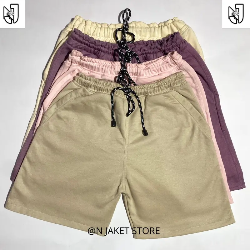 NJSD.IDCELANA PENDEK BOARDSHORT /CELANA PENDEK / UNISEX PEREMIUM Tebal Pria Hitam Katun Casual Pant Santai Dewasa 1