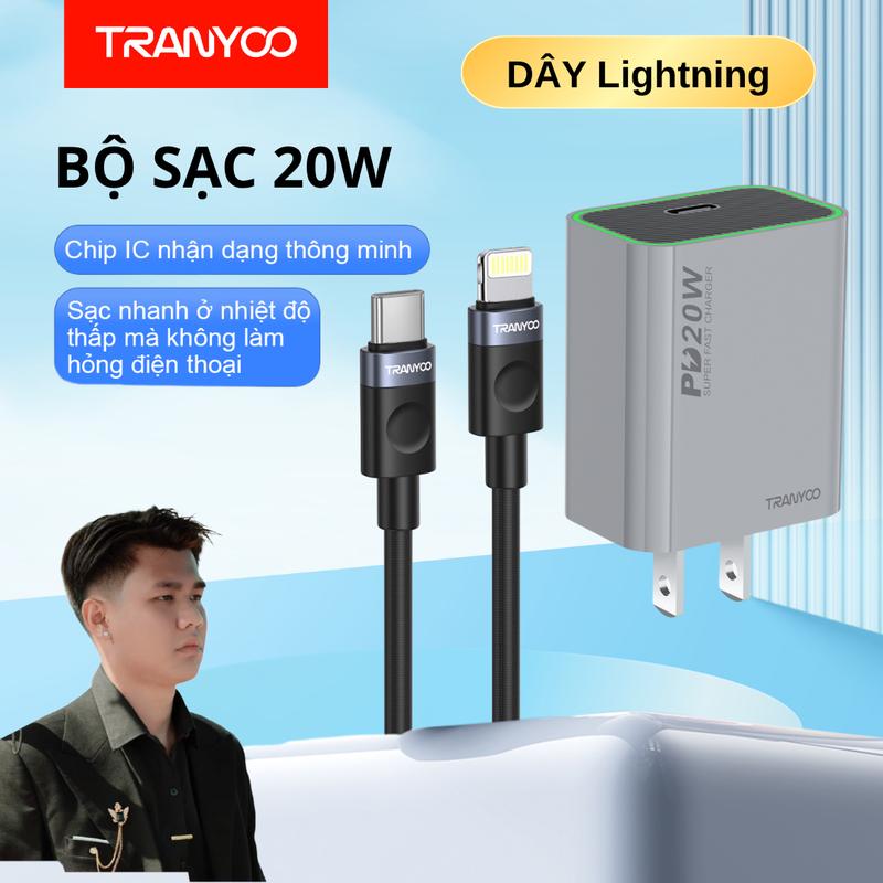 [Huỳnh Toàn] Bộ Sạc Nhanh US7L PD20W Lightning Chính Hãng Tranyoo Cho Điện Thoại - Phone, Phụ Kiện Usb