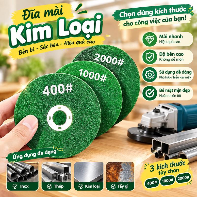 Đá mài máy mài góc, đá mài dụng cụ nhà bếp gia đình, đá mài kim loại dày.