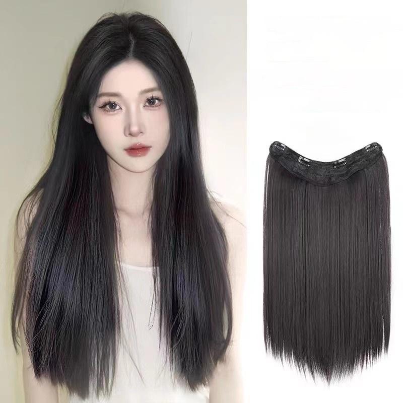 Tóc Giả Dài Và Thẳng Cho Nữ, Tóc Nối Nhanh Và Không Dấu Vết, Mượt Mà, Thoải Mái, Dễ Bảo Trì, Phong Cách Ins Hàn Quốc, Tự Nhiên