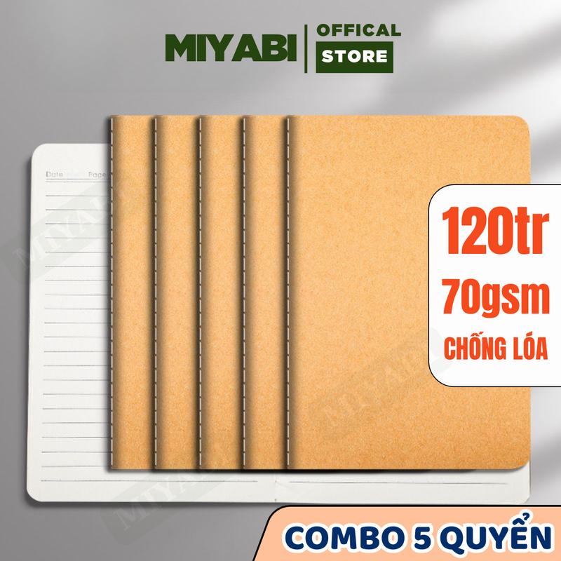 Combo 5 quyển vở kẻ ngang B5 120 trang 70gsm khâu gáy bìa BASIC , sổ vở học sinh chống lóa, văn phòng phẩm , đồ dùng học tập