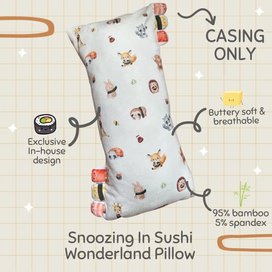 Snoozing In Sushi Wonderland pillow - Casing only