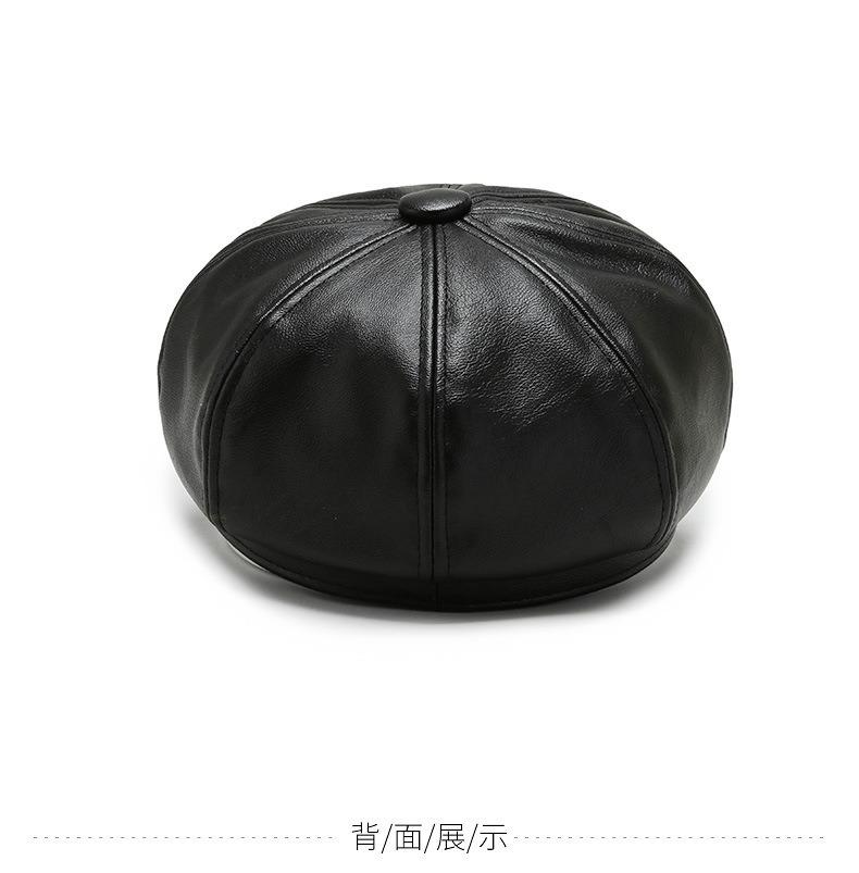 Product Introduction of Mũ Bát Giác, Da PU, Thiết Kế Đơn Giản, Phong Cách Trơn Thời Trang, Dành Cho Nam Và Nữ Da Đen, Phong Cách Hàn Quốc, Kiểu Mũ Vịt 5