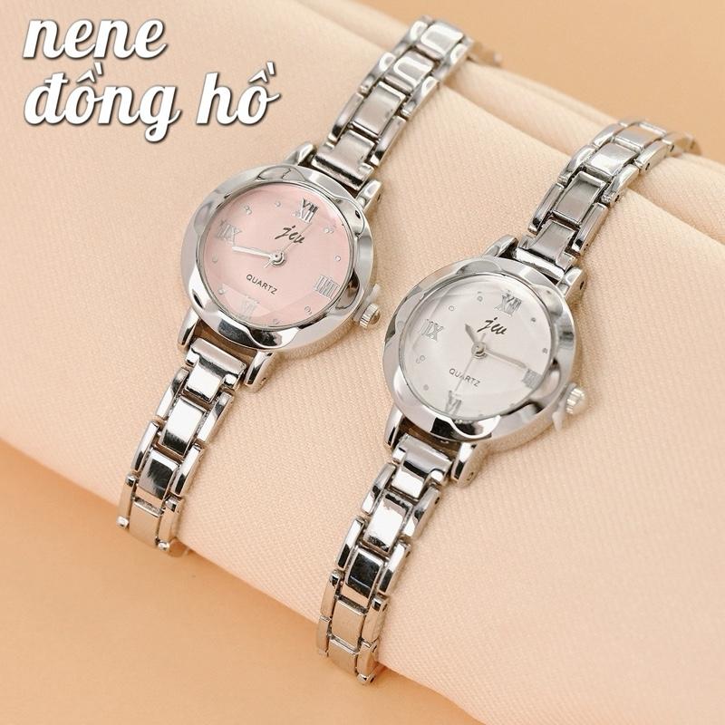 Tặng HỘP+pin Đồng hồ nữ JW tròn 23 mm mặt đá kính hoa - 4 màu nhỏ nhắn - KÈM ĐỒ THU NGẮN DÂY