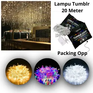 Lampu Tumblr 20 Meter Packing Opp Lampu Hias Tumbler Light LED Dekorasi Kamar Lampu Natal Lampu Hari Raya Lebaran 190 LED Backdrop