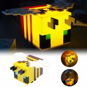 ビーデザインのナイトライト、USB充電式クリエイティブブロック型装飾ライト、家庭や寝室、ゲームルームの装飾に最適なノベルティ照明、男の子と女の子へのゲームギフト