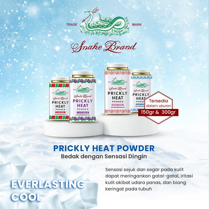 PRICKLY HEAT SNAKE BRAND COOL PINK 300 GRAM 1